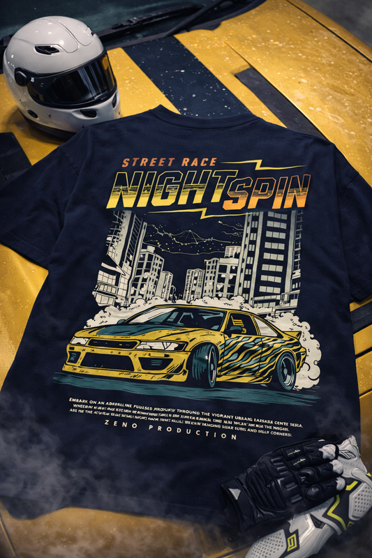 NightSpin – Street Race Oversized Tee
