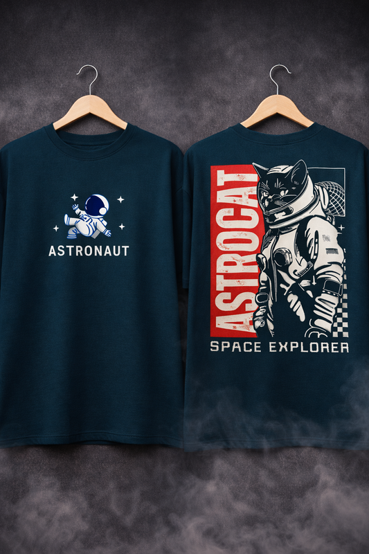 Astrocat Space Explorer Tee - Cosmic Vibes, Streetwear Fit